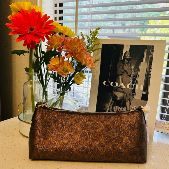 👜 Coach Charlotte Shoulder Bag Signature Canvas Copper NWT - Picture 3 of 15